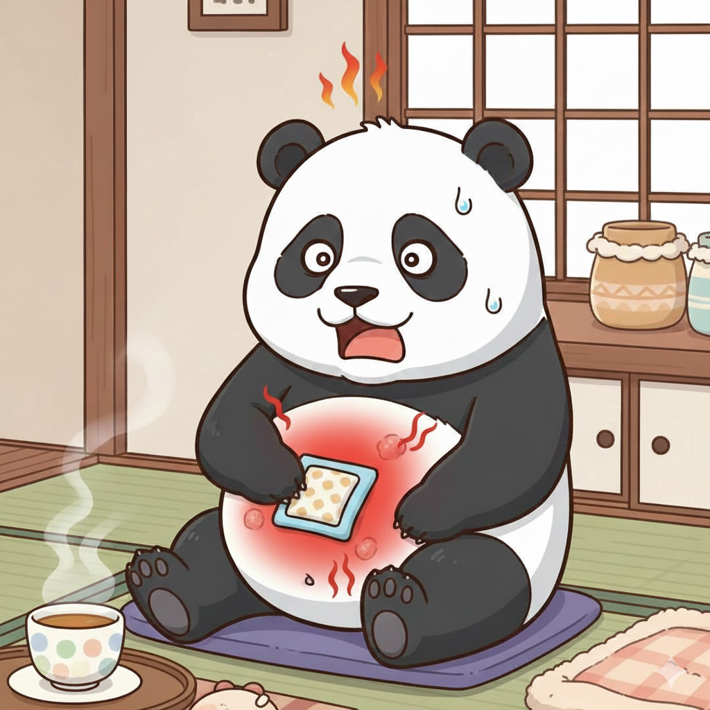 カイロと冬の風景イラスト